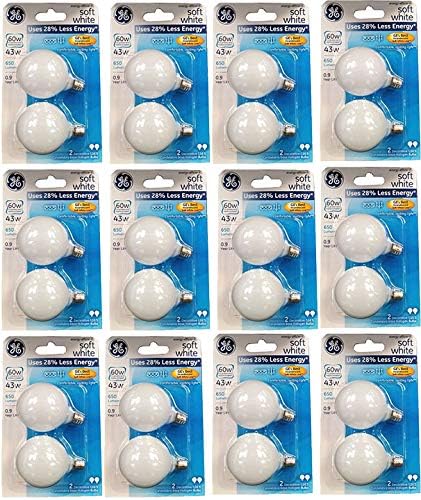 Set of 24 GE Lighting 90691 Halogen 60-watt 650-Lumen Light Bulbs with Candelabra Base (24)