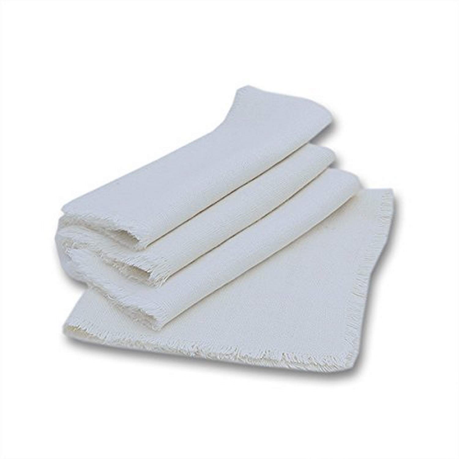 Serviettes en papier rustique blanc cassé 48x48 cm par 4 Linenme