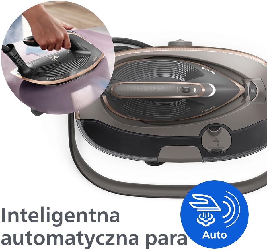 Парогенератор Philips PerfectCare серии 8000 расход пара 215 г мин удобство переноски и хранения OptimalTEMP SteamGlide Elite 1 4 л Easy De-Calc гарантия отсутствия подгораний PSG8200 80