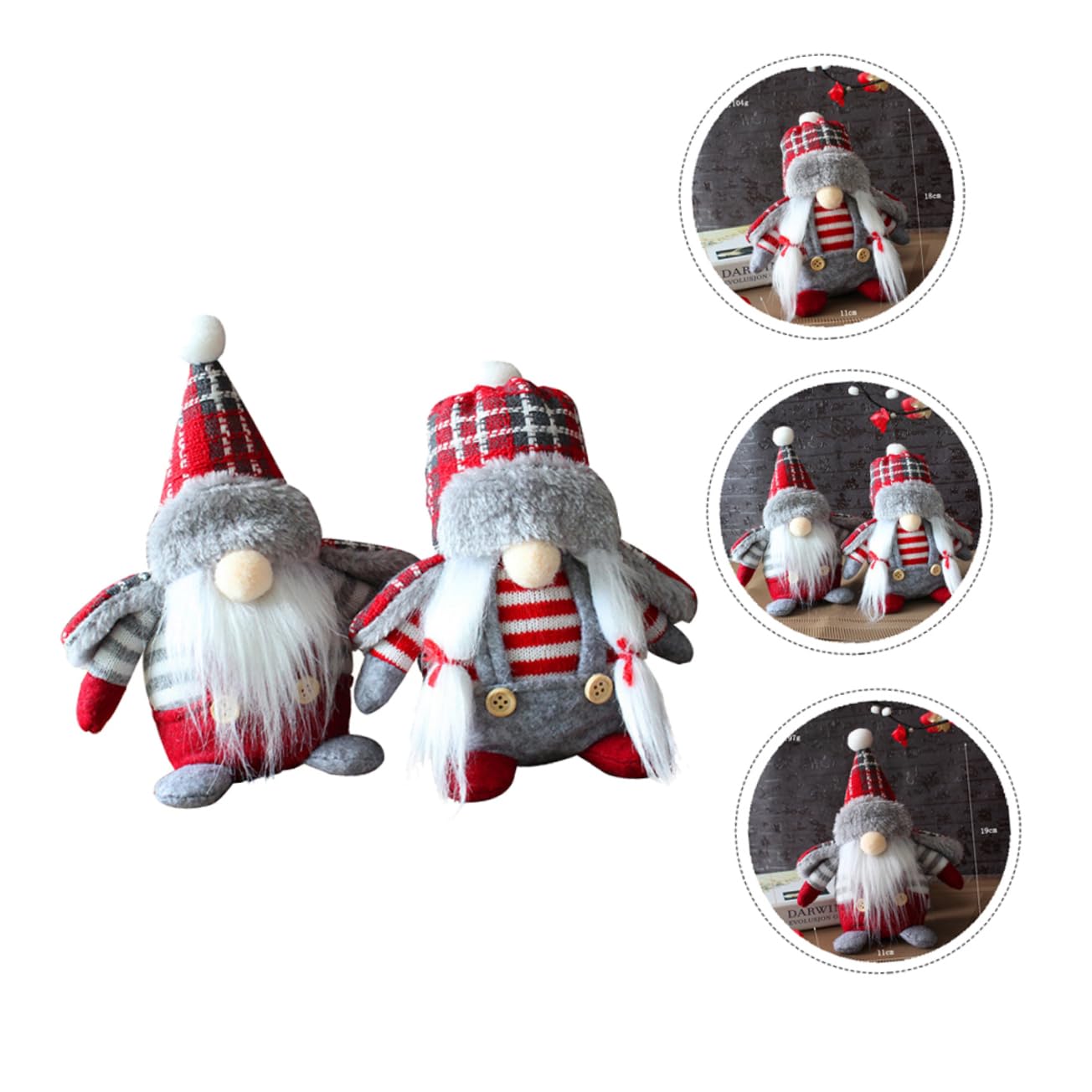 ABOOFAN 4pièces Gnomes De Noël Décoration Scandinave sans Visage pour Maison Et Fêtes Ambiance Chaleureuse Chaque GNOME Unique pour Vos Événements Et Décorations Intérieures