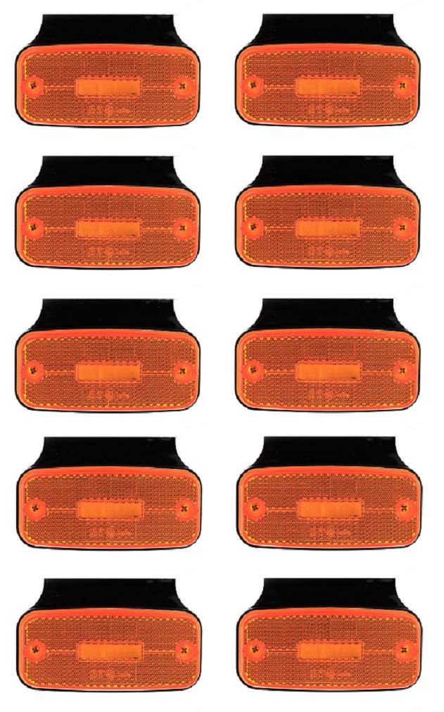 10 x 12/24 V LED-Seitenmarkierungsleuchten mit Halterungen für LKW, Bus, Wohnwagen, Wohnmobil, Auto Chassis