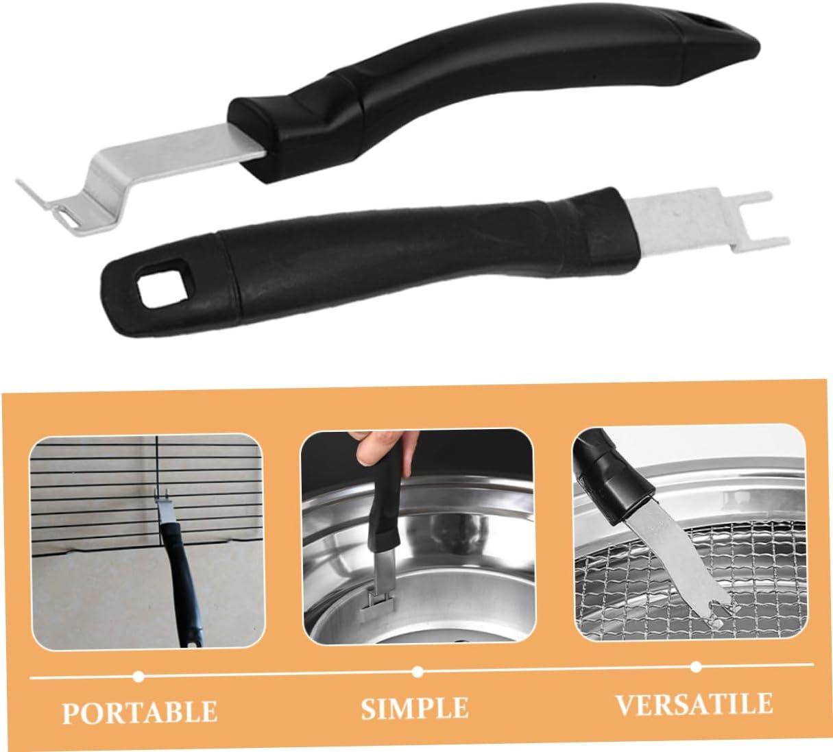6pcs Portable Stainless Steel Grill Gripper Grate Lifter Tool