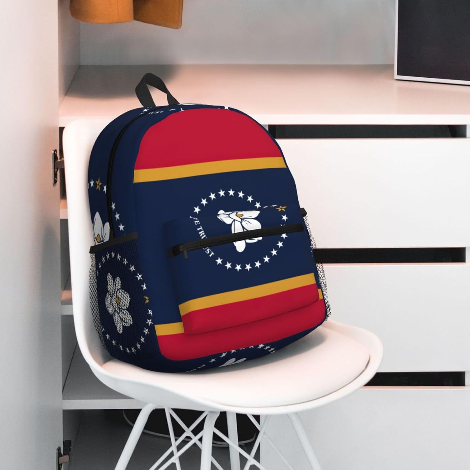 Mississippi State Flag College Backpacks,Backpacks With Pockets, Lightweight Bookbag For College for Women Men