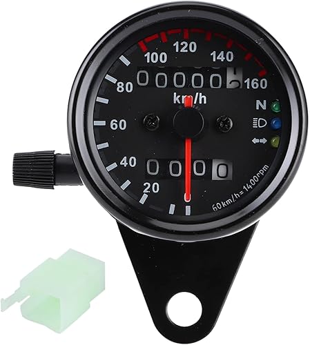 Miniatura 4 de Medidor de velocímetro de doble odómetro para motocicleta, 1 unidad, cuentakilómetro, velocímetro, señal digital dual KM H (negro)