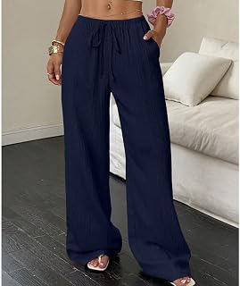 Casual trousers for women long comfortable elastic