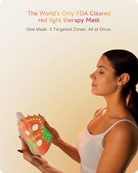 Lumefu Nimbus PRO Red Light Therapy for Face - FDA Cleared LED Face Mask Light Therapy, Full Near Infrared Red Light Therapy Mask with 420 LEDs 820nm NIR for Anti-Aging, Wrinkle, Cordless Gift