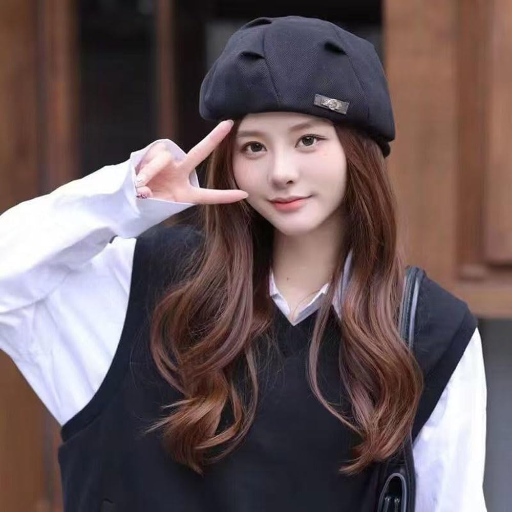 Beret Hats for Women,Women's Cloud Octagonal Beret Outdoor Artist Hat,Autumn Winter Fold Octagonal Hat