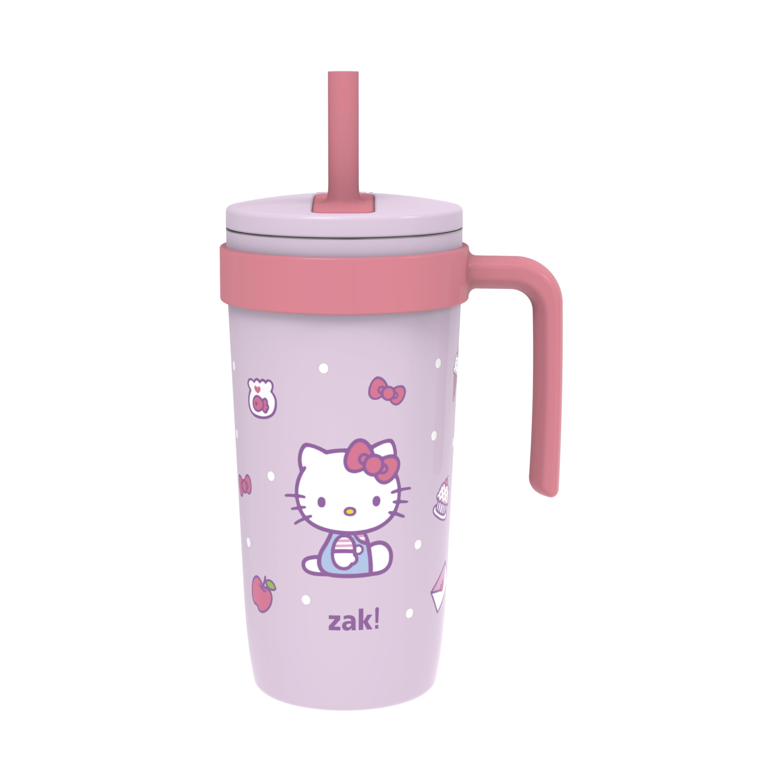 Zak Designs Sanrio Hello Kitty Fairway Travel Tumbler for On the Go or At Home, 18oz Stainless Steel