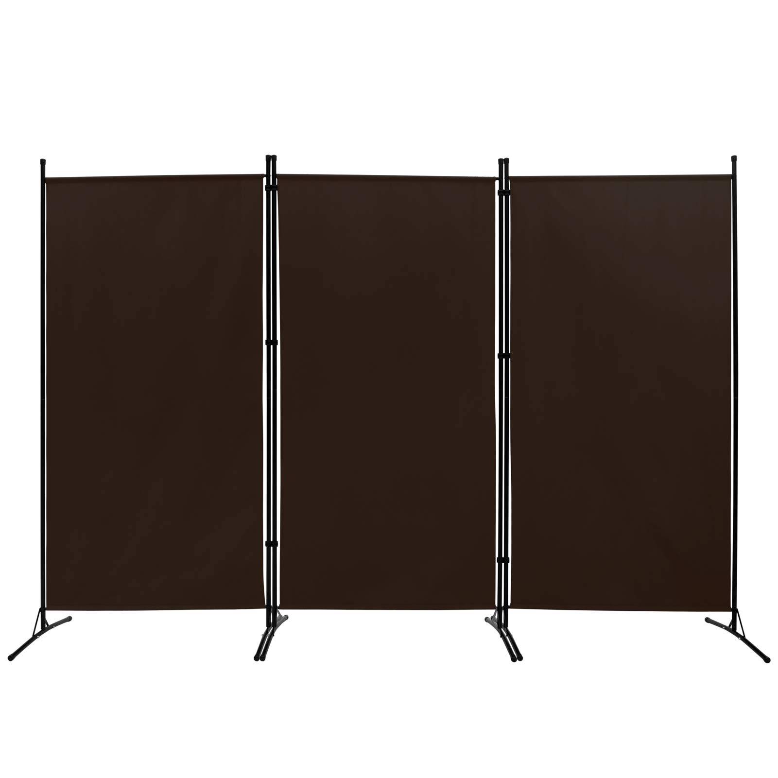 Outdoor/Indoor Room Divider (3-Panel), Folding Partition Privacy Screen for Office, School,Studio, Conference,Classroom, Dorm Room, Kids Room-102 W X 16" D x 72" H (Brown)