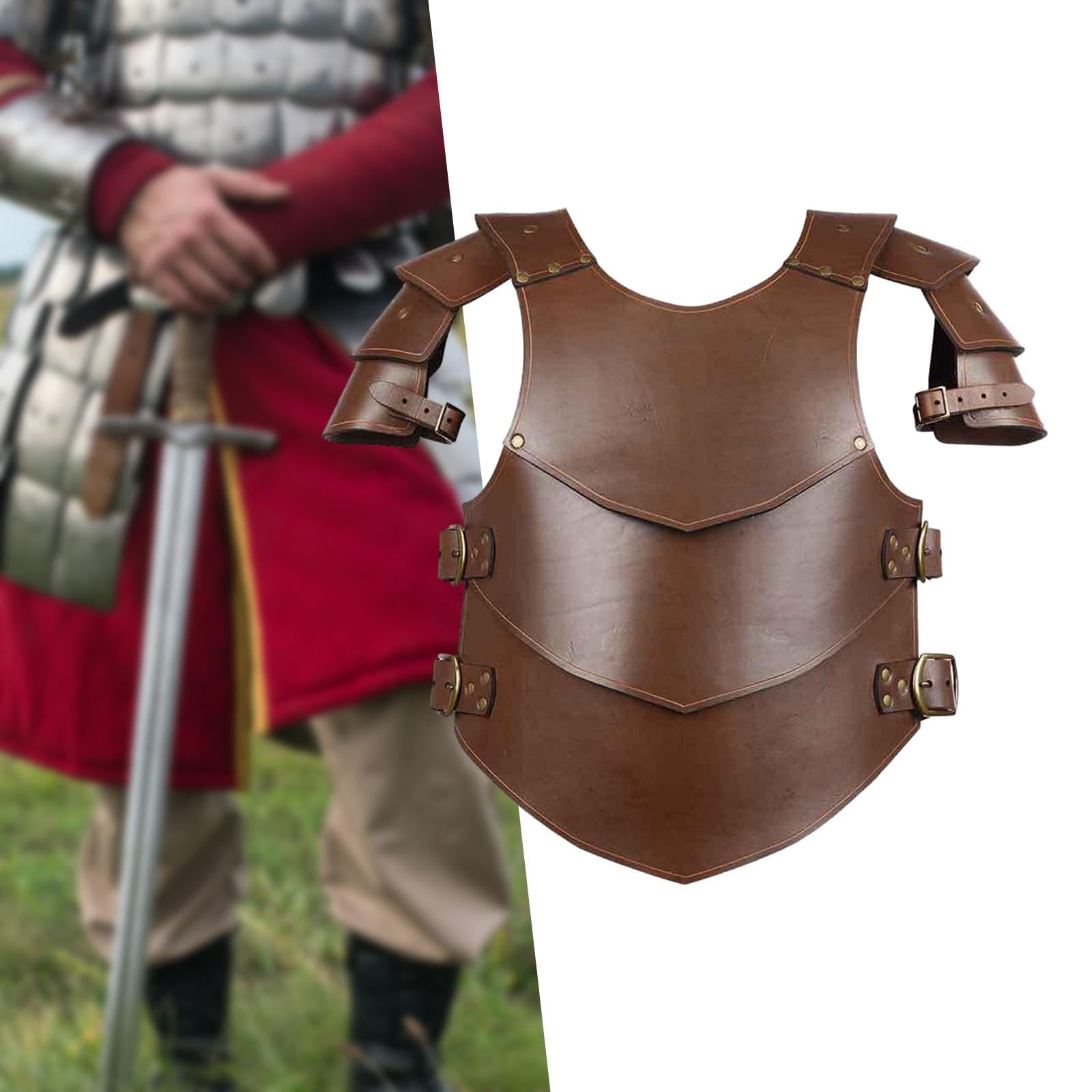 Imbracatura Pettorale E Spalle, Costume da Cavaliere, Imbracatura da Samurai, Coprispalle, Armatura per Uomo E Donna, Festa, Marrone