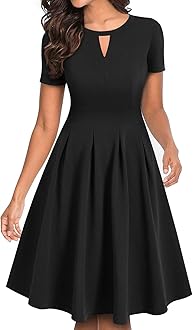 Women's Vintage Floral Flared A-Line Swing Casual Party Dresses with Pockets