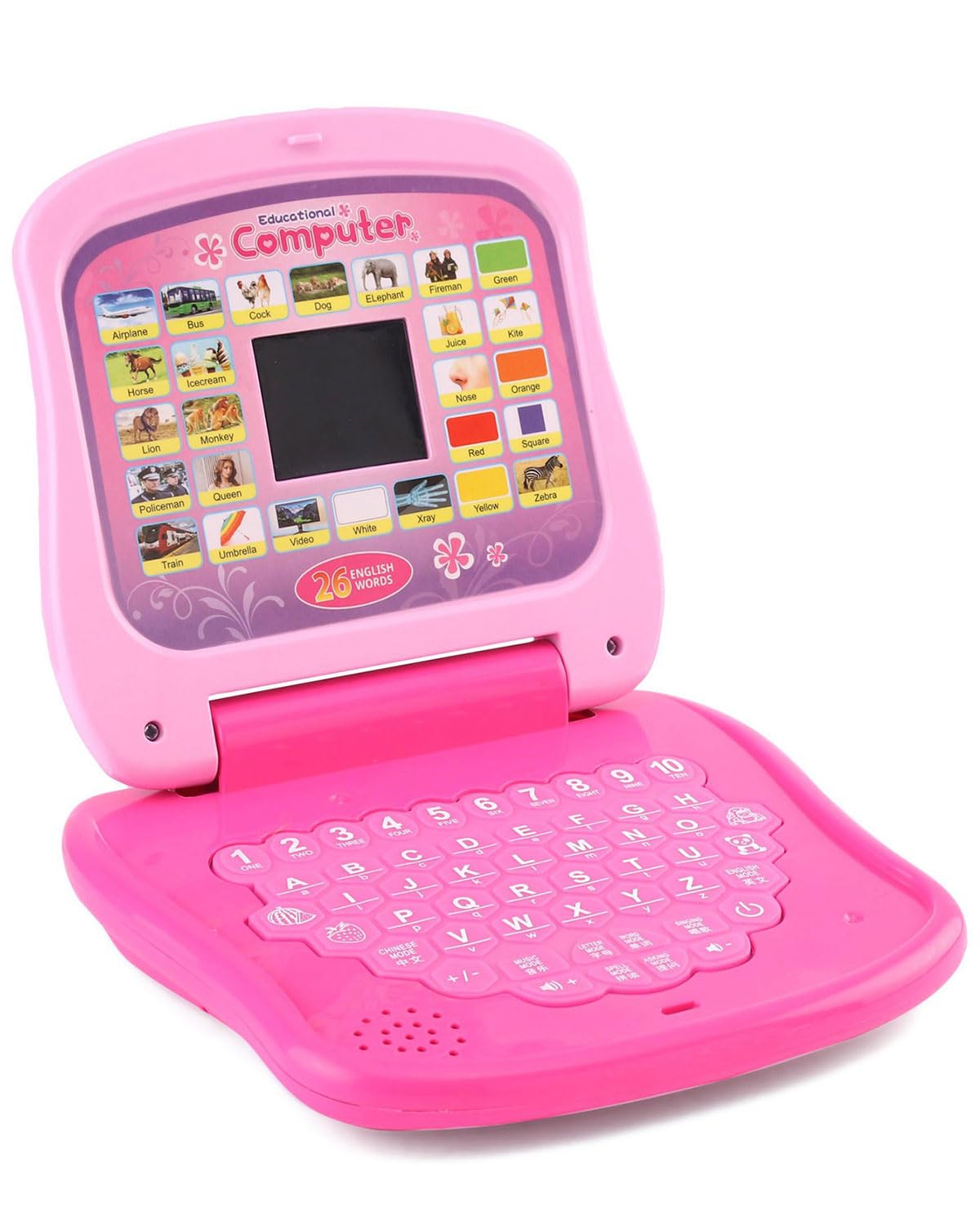 Play Nation Premium Educational Electronic Laptop with LED Screen for Kids|Computer Toy with Sound & Music|Alphabet & Numbers Learning Activity Toy for 3+Yrs Old| BIS Certified|Best Birthday Gift|Pink