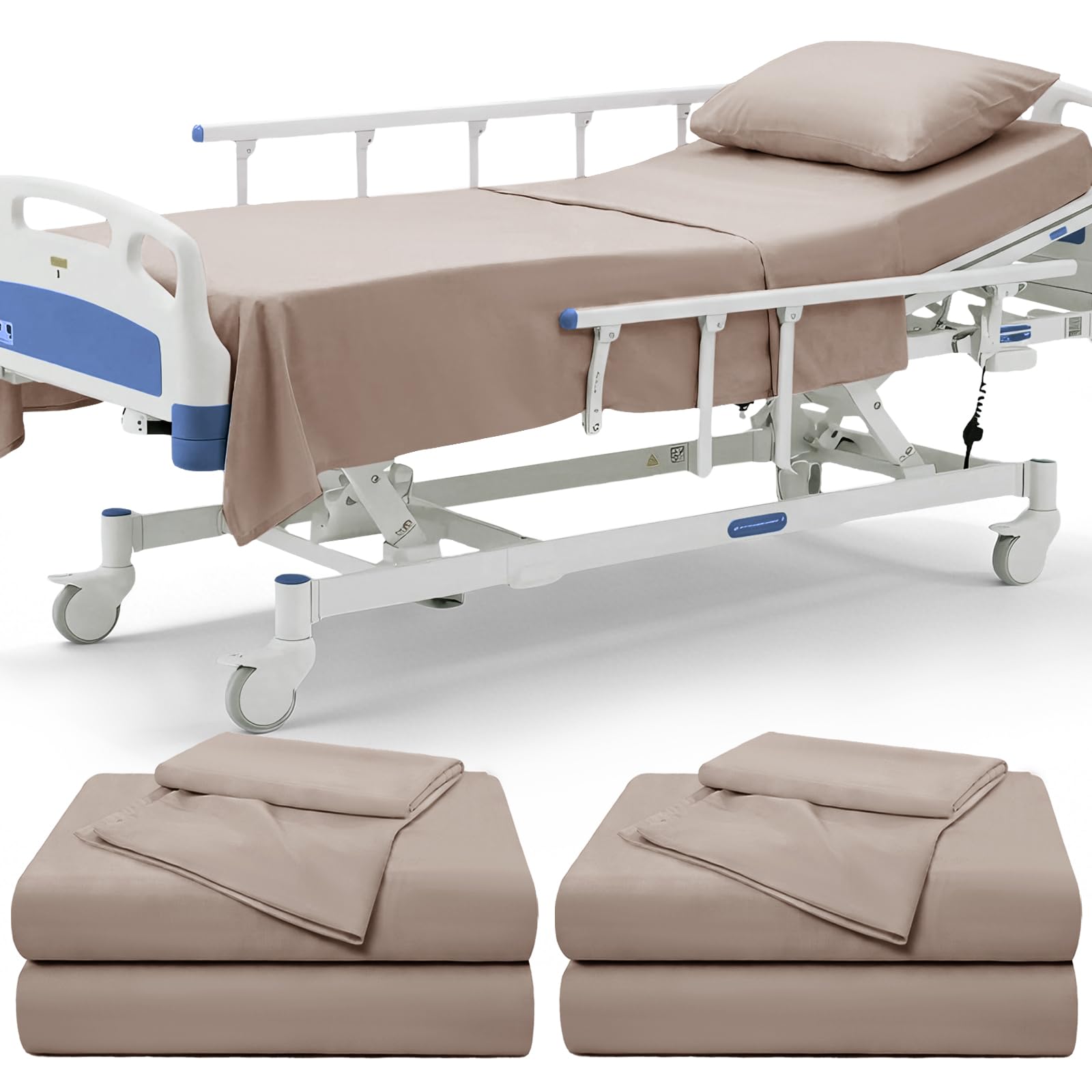 P Pothuiny Hospital Bed Sheet Set - White Microfiber -18