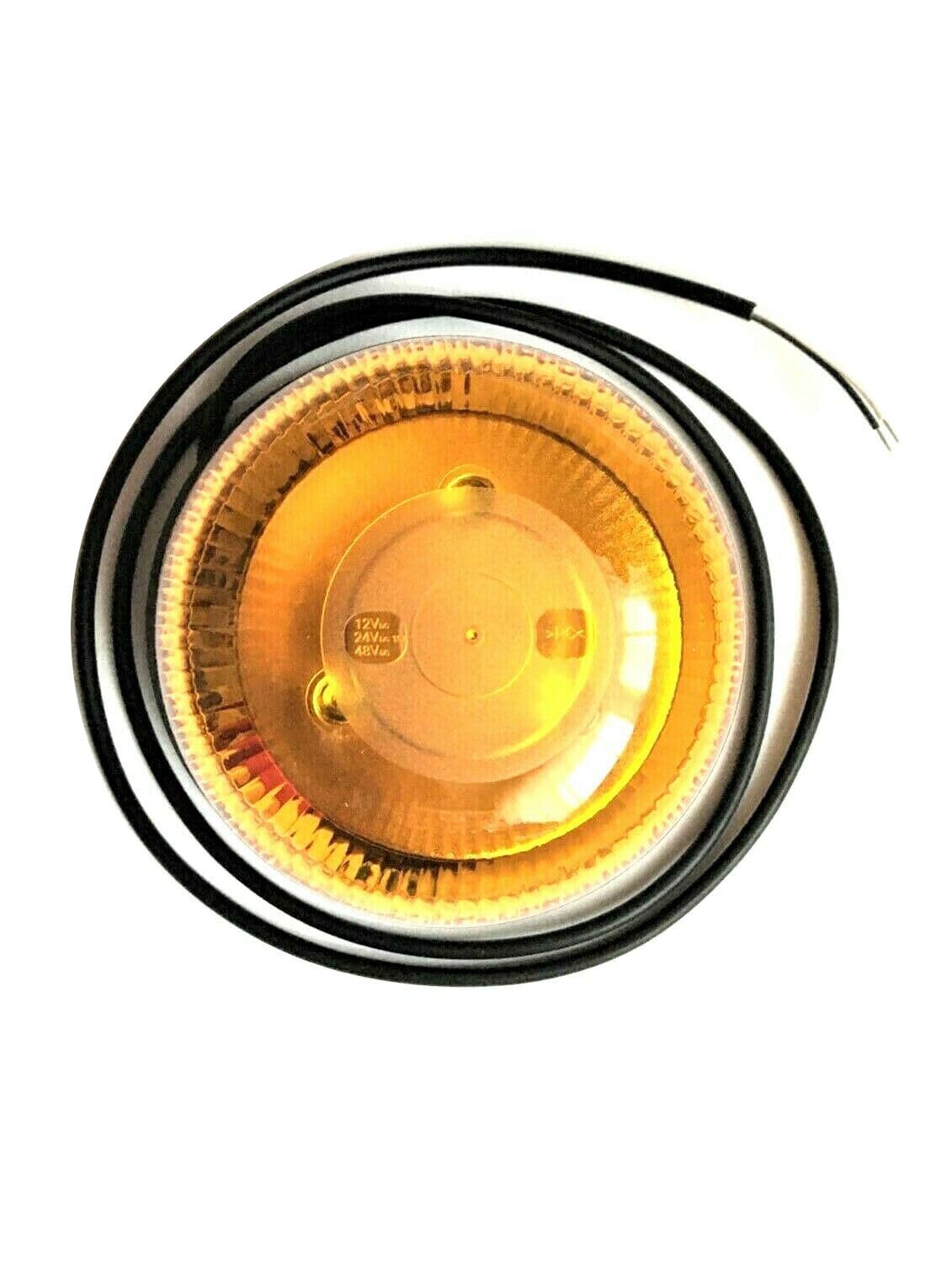 LED Warnleuchte Doppelblitz 12V - 36V ECE R65 IP68 3-Schrauben-Montage 1,5m Kabel Amber