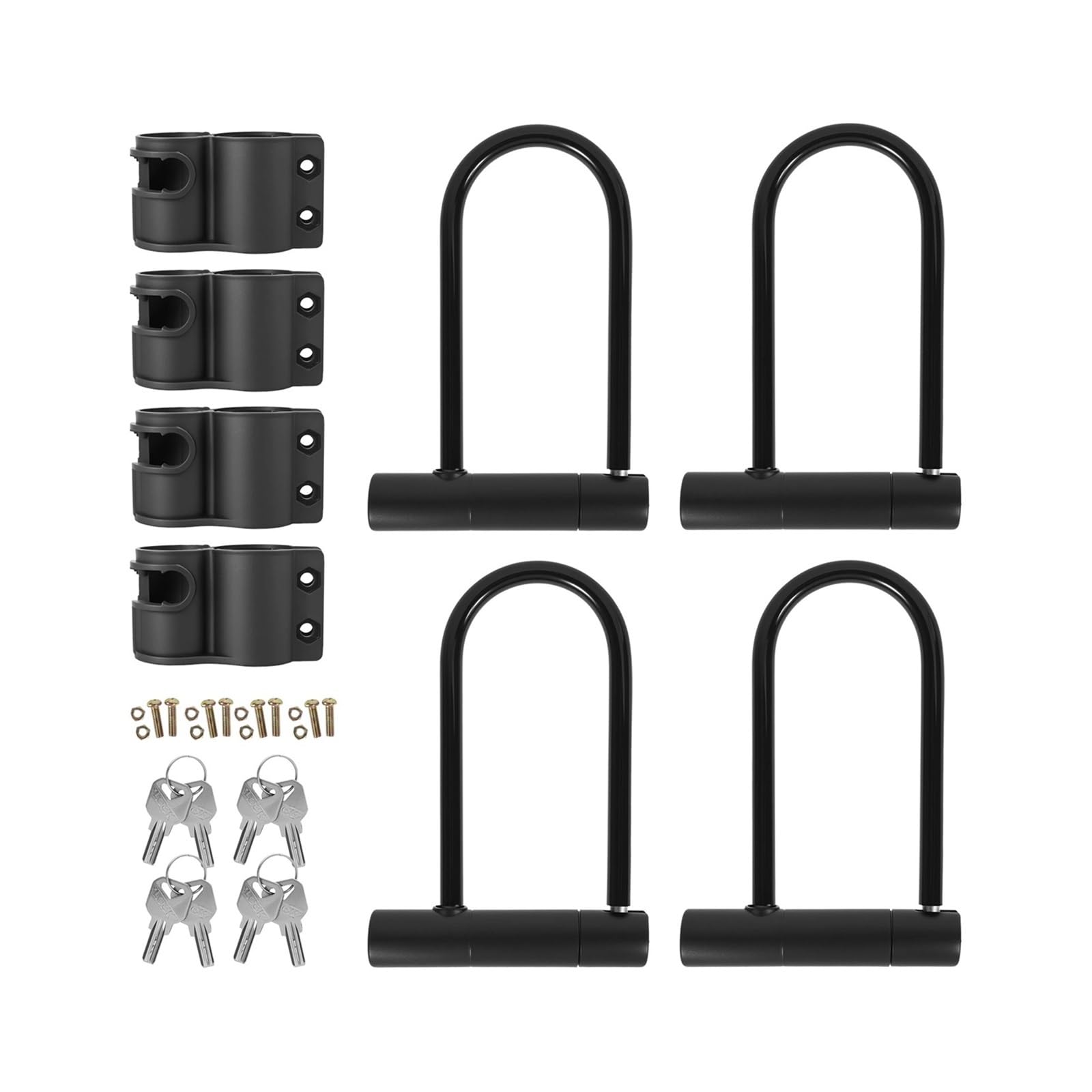 Giveduno 4Pcs Bicycle Lock, 1/2/4 Pcs Key U-Lock For Bicycle Motorcycle Standard Size