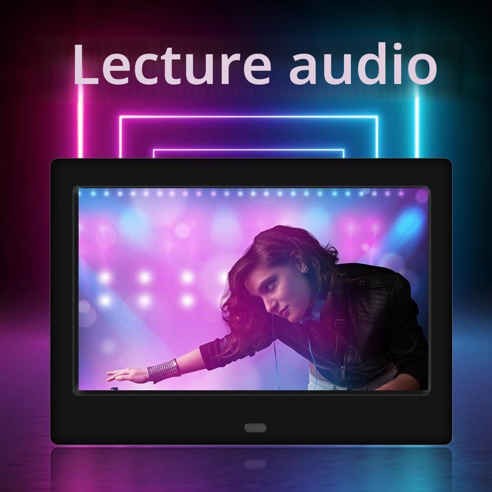 Cadre Photo Numérique HD 7 Pouces Cadre Photo LCD 800 X 480 LED Album Photo Électronique Intelligent avec Télécommande Prise UE B