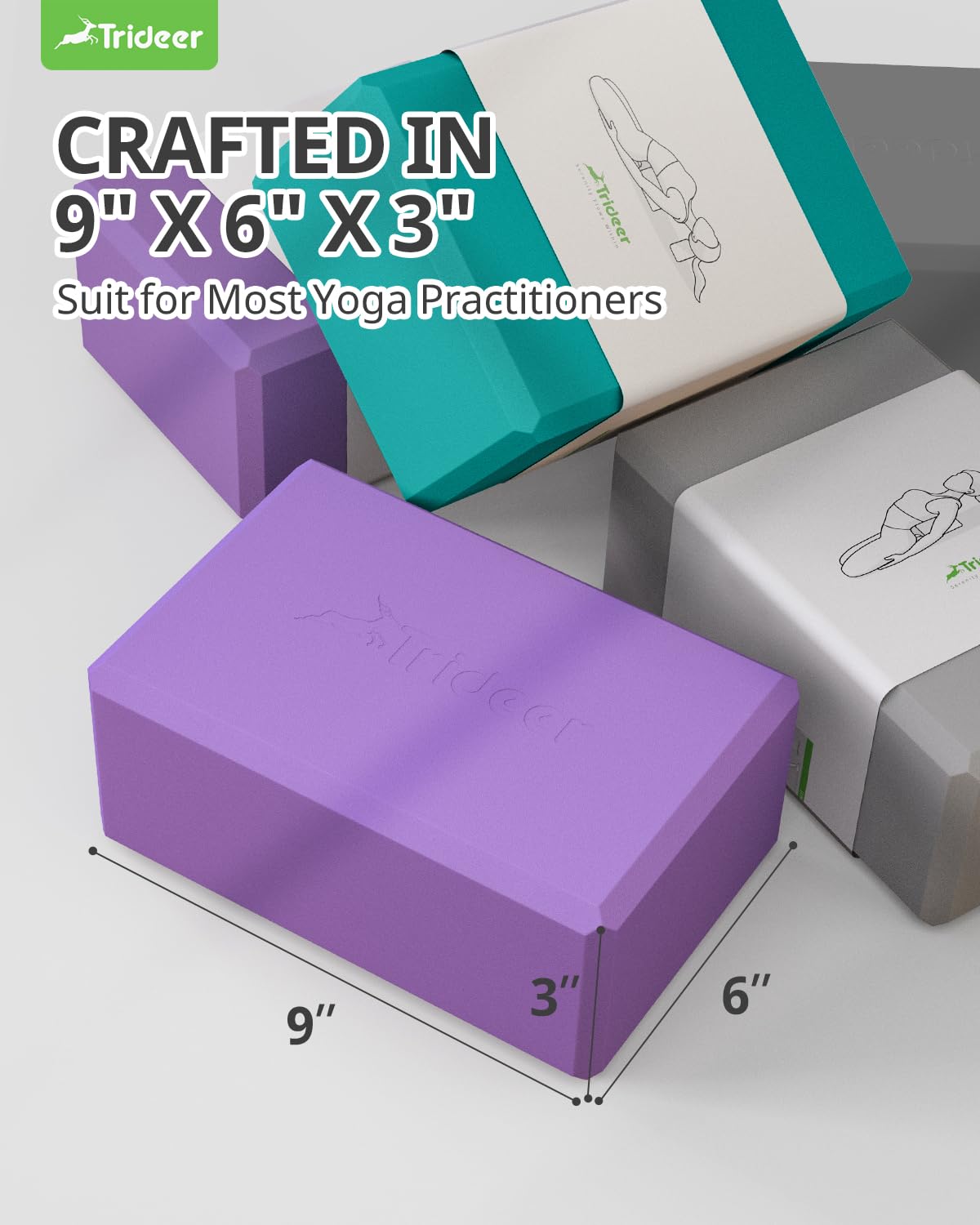 Trideer Yoga Blocks 2 Pack Purple 3