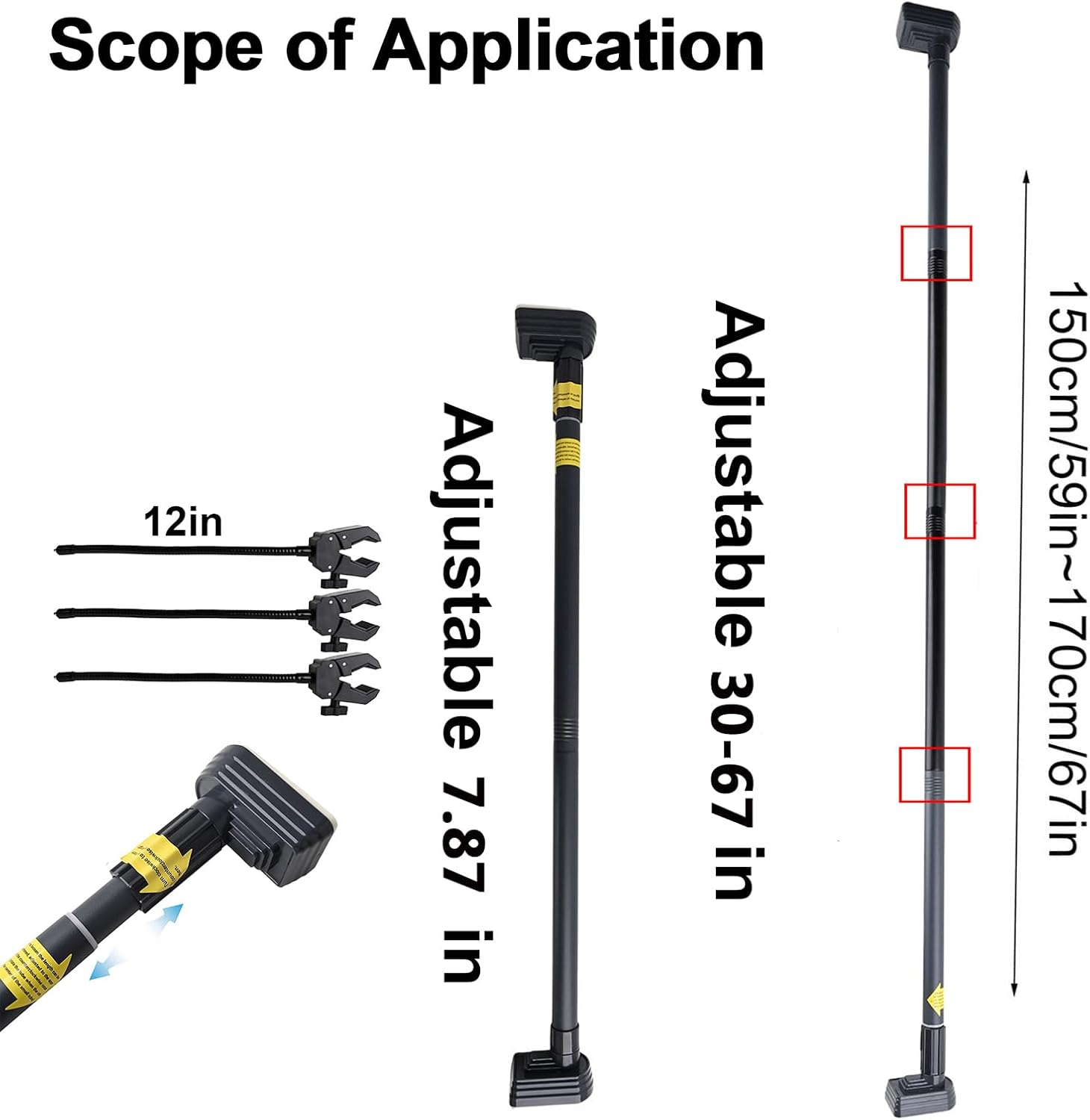 Adjustable Heavy-Duty Garland Hanger for Door Frame, No Screws No Drilling Glue-Free Damage Free, Christmas Holiday Decoration Holder for Wreaths Lights Garland, Fits 30"- 80" Front Doors (30-65in)