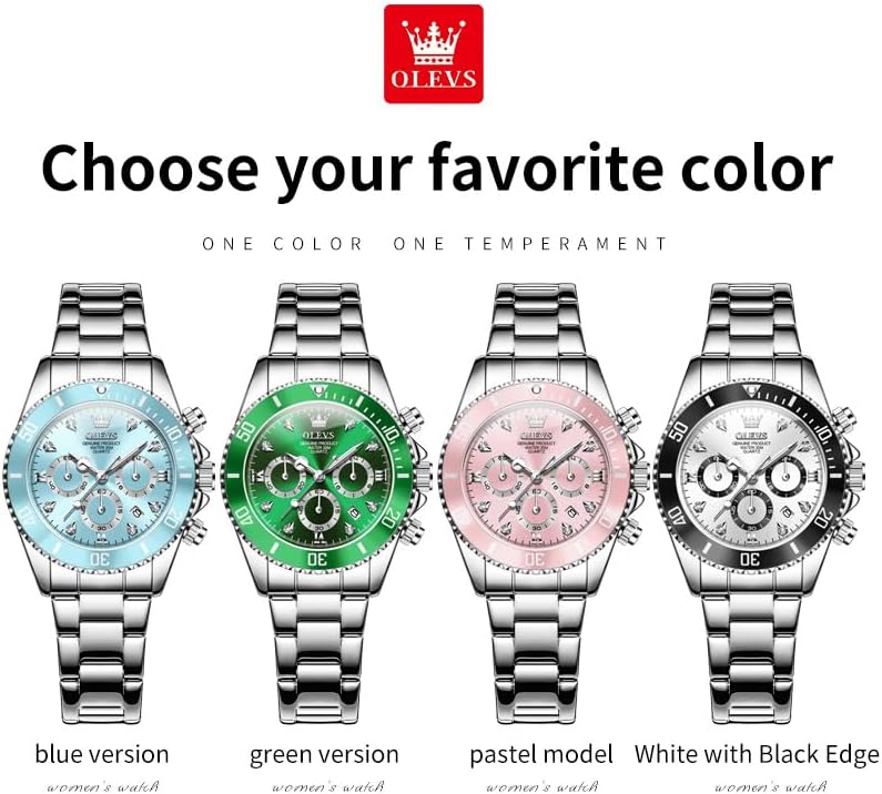 OLEVS Women Watch Fashion Rose Gold Diamond Analog Quartz Female Watches for Women Luxury Dress Ladies Stainless Steel Luminous Waterproof Date Wristwatches - Image 6