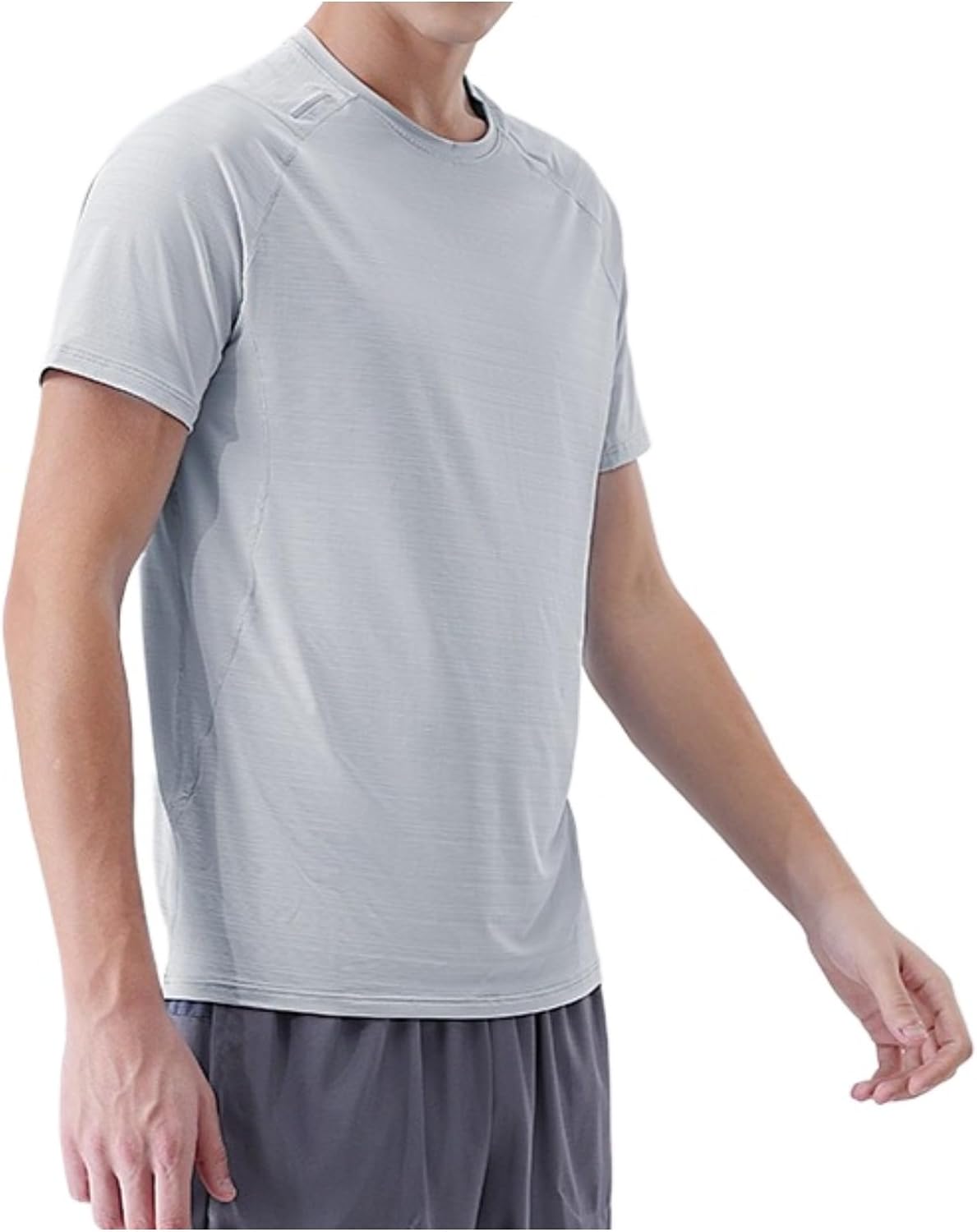 Mens Four Way Stretch Quick Dry Short Sleeve T Shirt Regular Fit Athletic Casual Sports Gym Workout Top