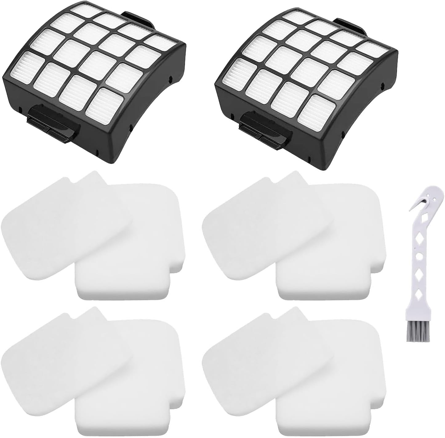 AZ3002 Replacement Filters and Odor Kit for Shark AZ3002 AZ3000 AZ3000W Stratos Duo Clean PowerFins Upright Vacuumm, 2 Filter + 4 Foam & Felt Kit + 4 Odor Neutralizer Cartridges