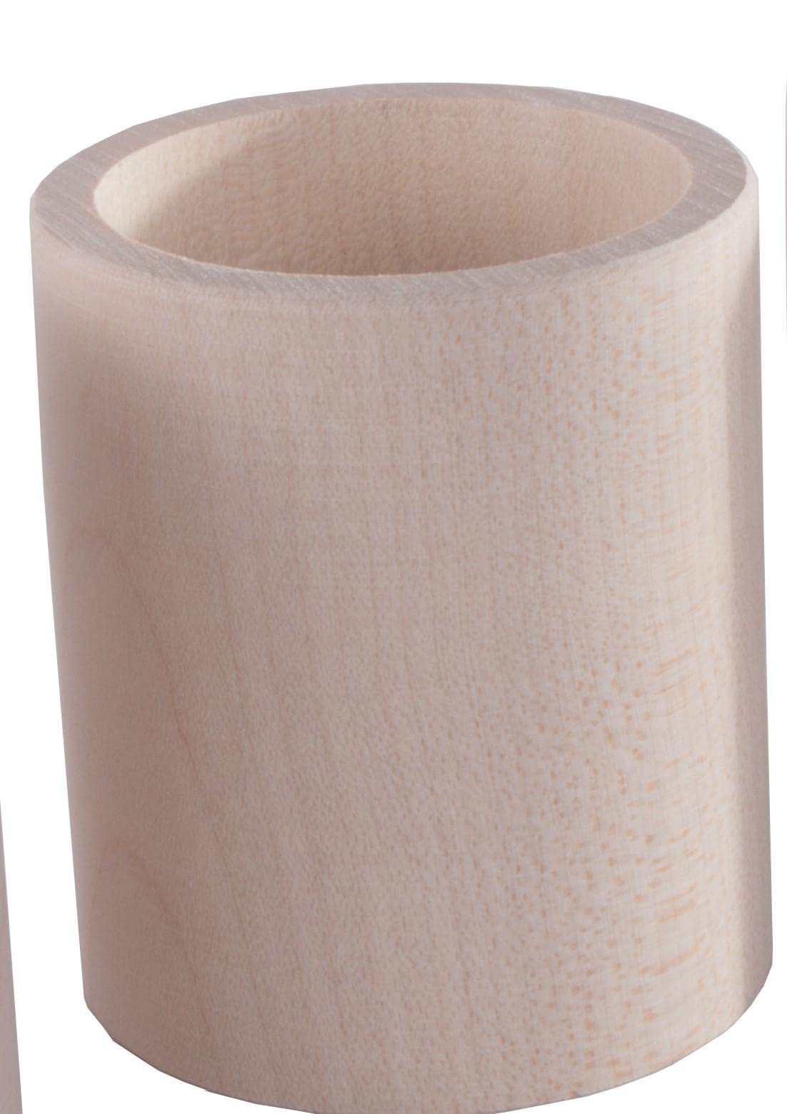 Woodeedoo Light Round Wooden Tea Candle Holder | Beechwood | 1X Xsmall | 50 X 50 X 40 Mm | Unpainted Plain Blank Decorative Wood For Craft Decoupage