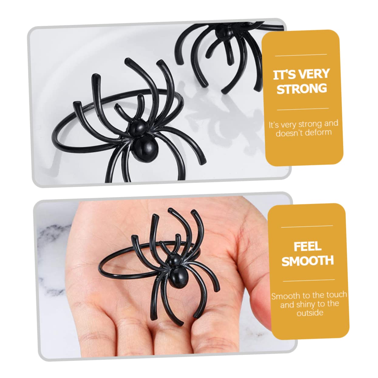Cabilock 5 Set Portatovagliolo Ragno Decorazioni Portatovaglioli Asse Tovaglioli Monotoni Fermatovagliolo Halloween Soprammobili Addobbi Halloween Fibbie Per Tovaglioli Black 6 Pezzi * 5