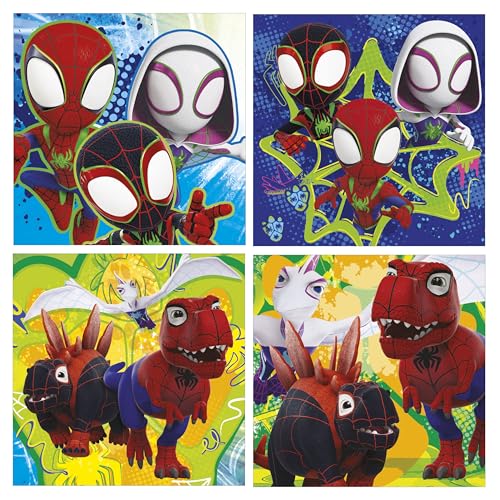 Educa - Kinderpuzzle Dino Spidey | 4in1 Puzzleset 12/16/20/25 Teile | Dinosaurier Spiderman, Marvel | ab 3 Jahren (20343) – Ansicht 3