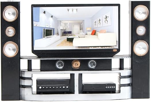 E-TING Miniature Dollhouse Furniture Accessories Playset for 11.5-12 inches Dolls Hi-Fi TV Cabinet Set