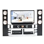 E-TING Miniature Dollhouse Furniture Accessories Playset for 11.5-12 inches Dolls (Hi-Fi TV Cabinet Set)