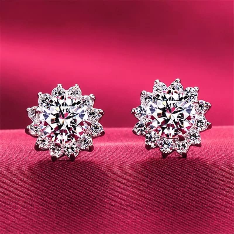 Boucles d'oreilles fleur de qualité supérieure avec zircon - 3