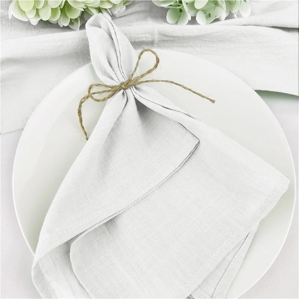 serwetki bawełniane, Podkładka na stół 40x40 cm, trwała, poliestrowa, gruba, do dekoracji kuchni i jadalni, wesel(White 12pcs)