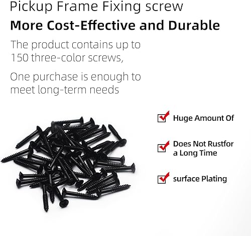 Miniatura 4 de SAPHUE Tornillos de montaje de anillo para pastilla Humbucker de guitarra eléctrica y bajo, 50 piezas, compatibles con guitarras Gibson LES Negro