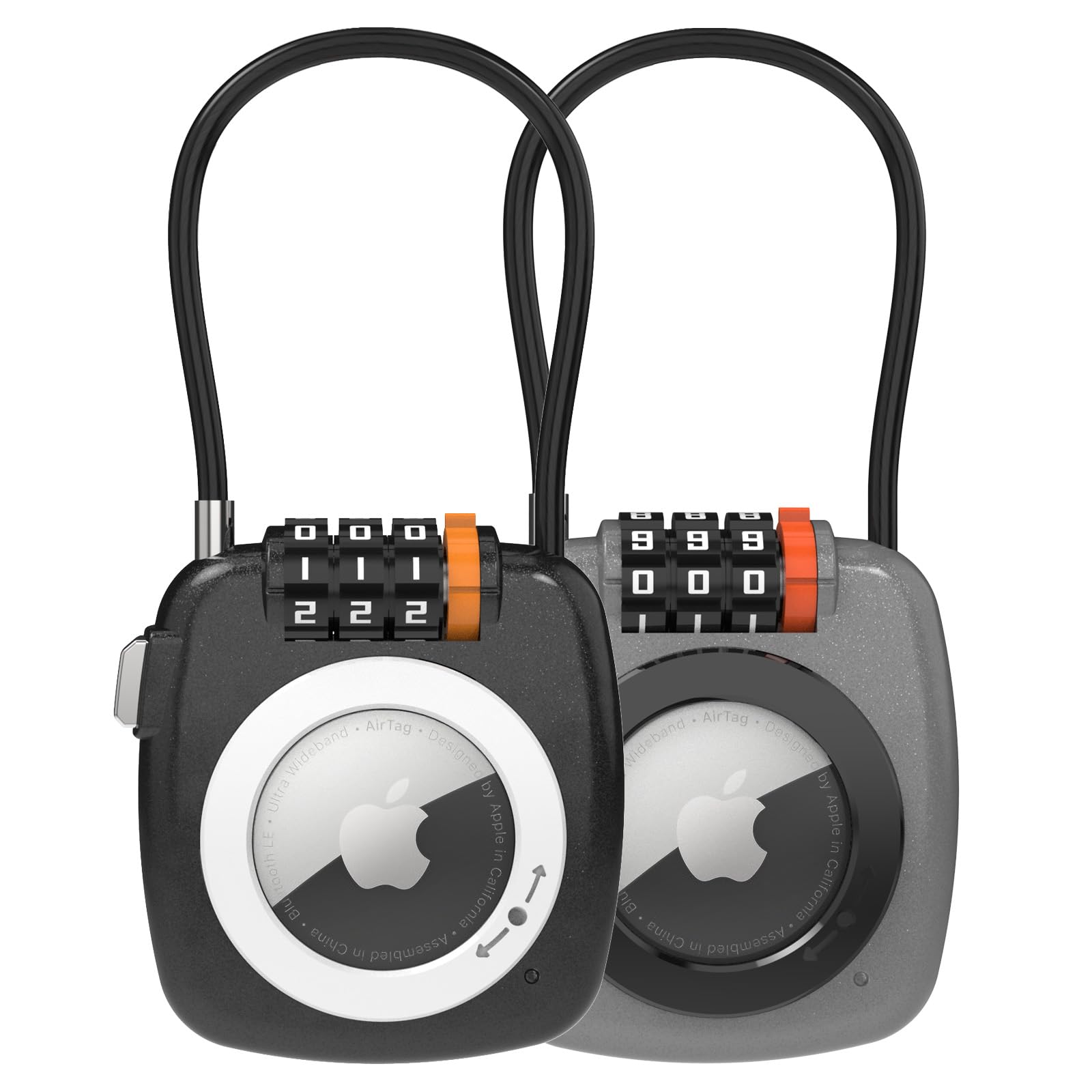 Candado para equipaje AirTag con combinación de seguridad y cable de acero anti-pérdida