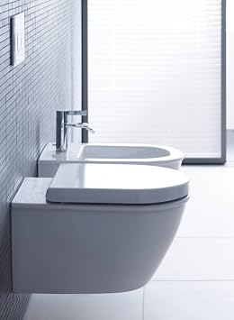 Duravit Toilet Seat, D-shaped, White High Gloss, Soft-closing, Removable Seat, Stainless Steel Hinges, 14 5/8 x 17 - 0069890000