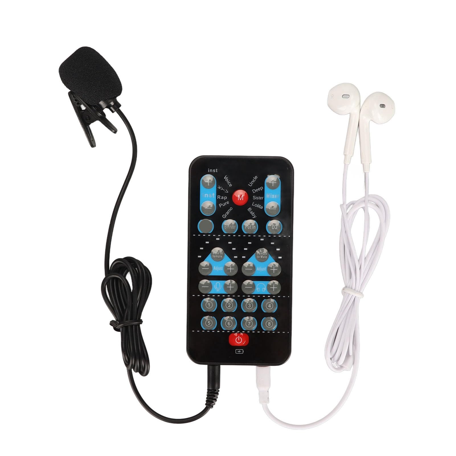 Cambia Voce Portatile, Modulatore di Travestimento Sonoro Portatile con 8 Effetti Sonori, 10 modalità, Travestimento Vocale Multifunzionale per Giochi con Tablet