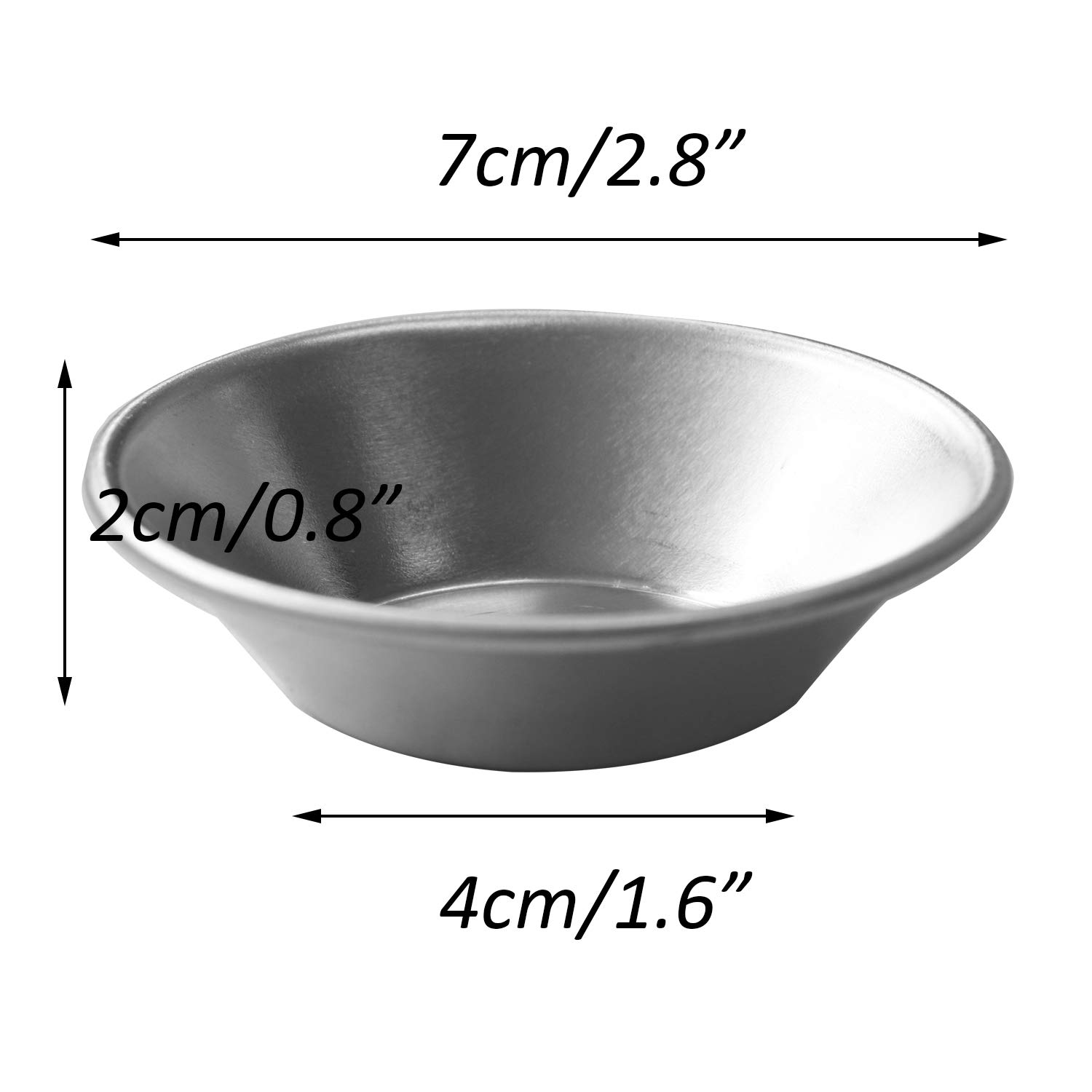 Kesywale Paquete de 50 mini moldes para tartas/tartas, magdalenas, galletas, huevos, moldes antiadherentes reutilizables (redondos, 50)