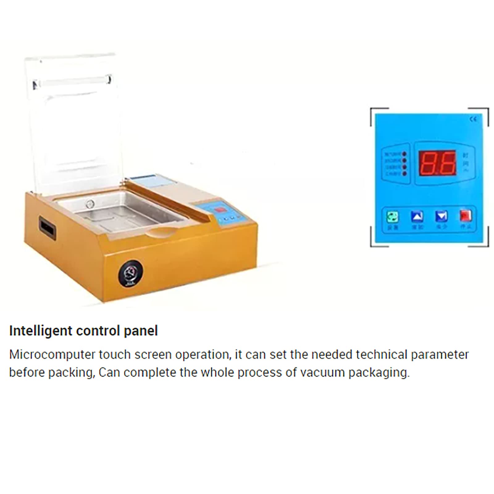 Máquina De Envasado Al Vacío Comercial, Sellador Al Vacío De Cámara con Control Automático, Ancho De Sellado Profesional, Alimentos Que Incluyen Carnes Frescas, Adobos, Sopas, Salsas Y Más