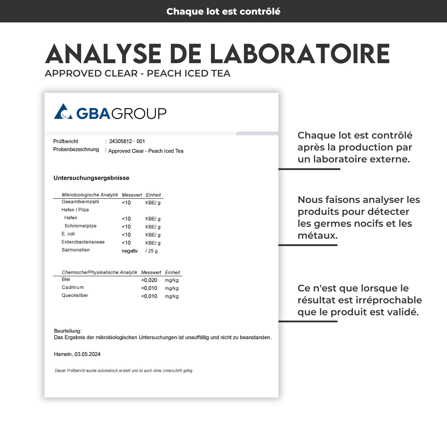 WFN Approved Clear Whey Protein Isolate – Thé glacé à la pêche – 800 g – Shake protéiné fruité – Fabriqué et testé en laboratoire en Allemagne