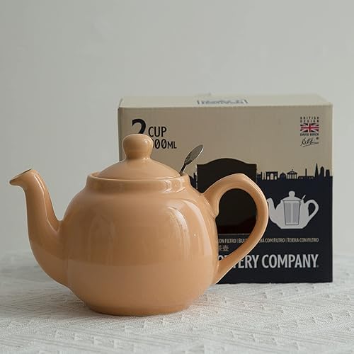 Miniatura 6 de Tetera Farmhouse con infusor, cerámica, albaricoque, 2 tazas (20.3 fl oz)