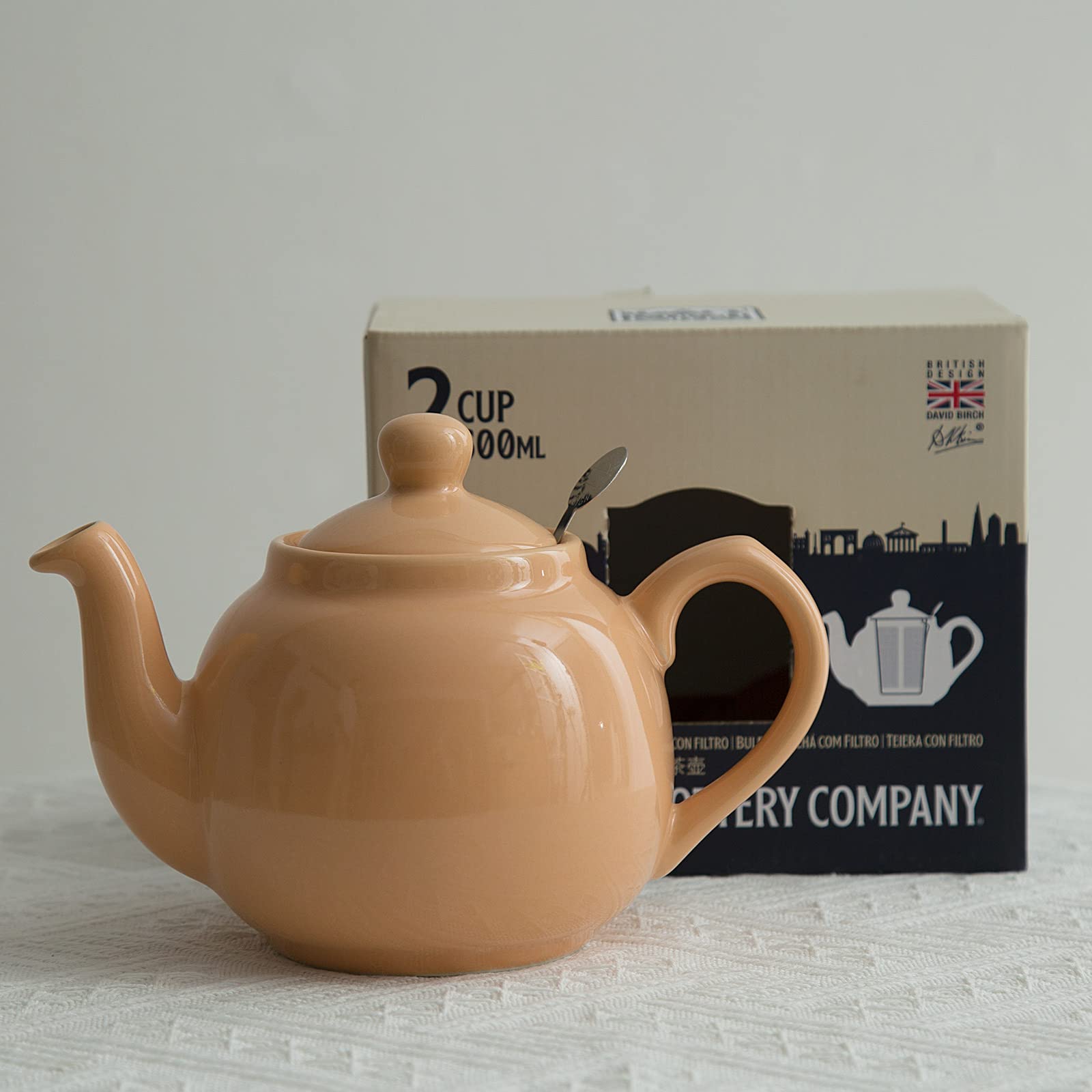 London Pottery Farmhouse Teapot With Infuser - 2 Cup (600 Ml) Ceramic Teapot In Apricot