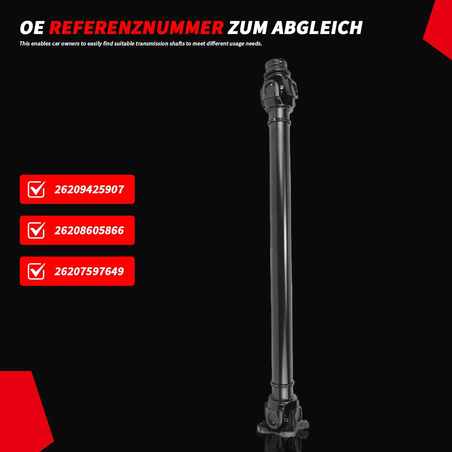 Front Complete Drive Shaft Prop Shaft Driveshaft Assembly Compatible with BMW X5 E70 2008-2019 M,M50d,xDrive 30 35 d i,X6 2009-2014 M,M50d,xDrive 30 d No. 26208605866 26209425907