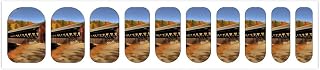 Albany Covered Bridge Nail Stickers for Women, 5 Sheet Full Wrap Nails Decals DIY Decor, Self-Adhesive Nail Art for Party, Holiday