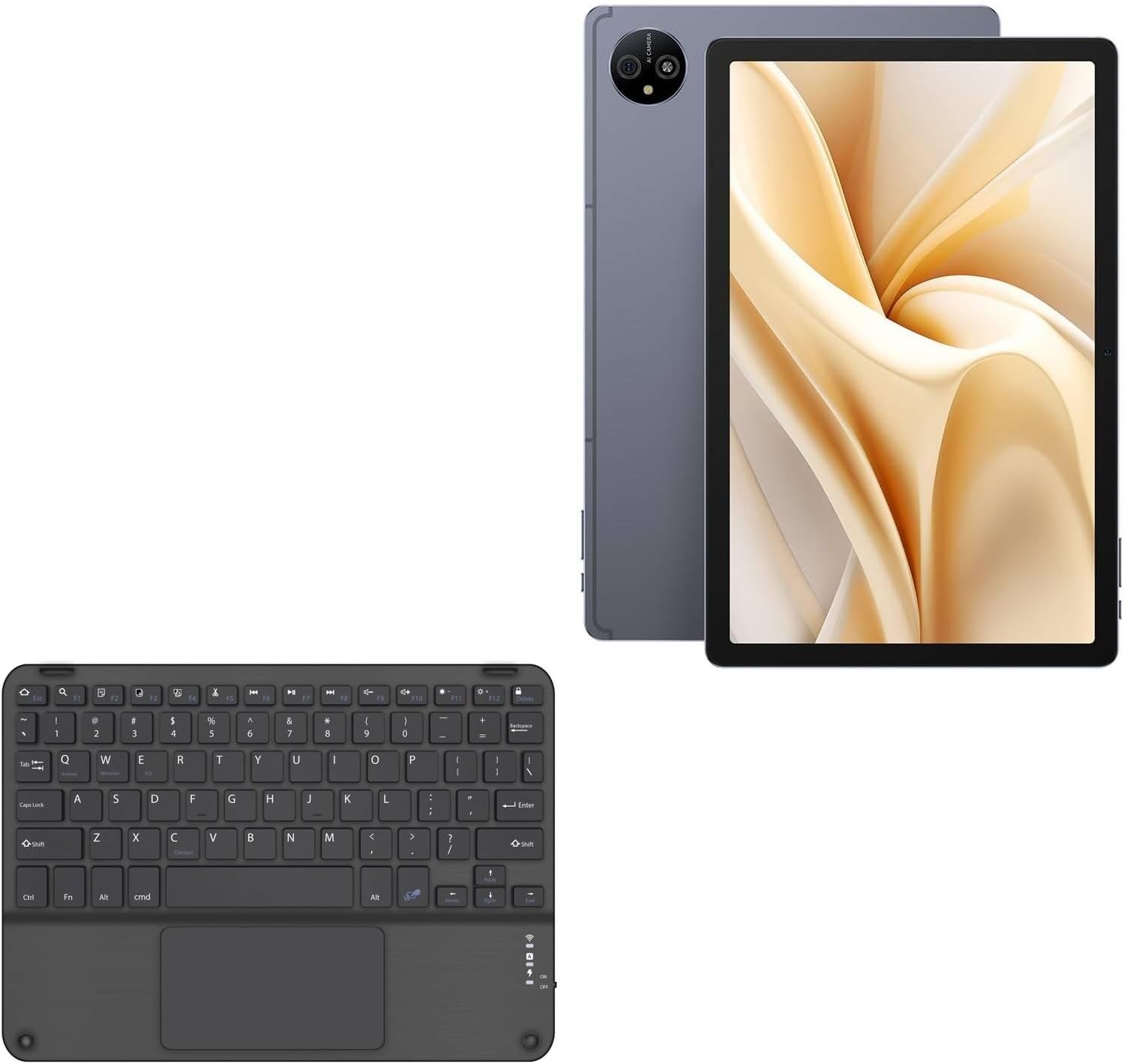BoxWave Keyboard Compatible with Ulefone Tab A11 Pro - SlimKeys Bluetooth Keyboard with Trackpad, Portable Slim TouchPad - Jet Black