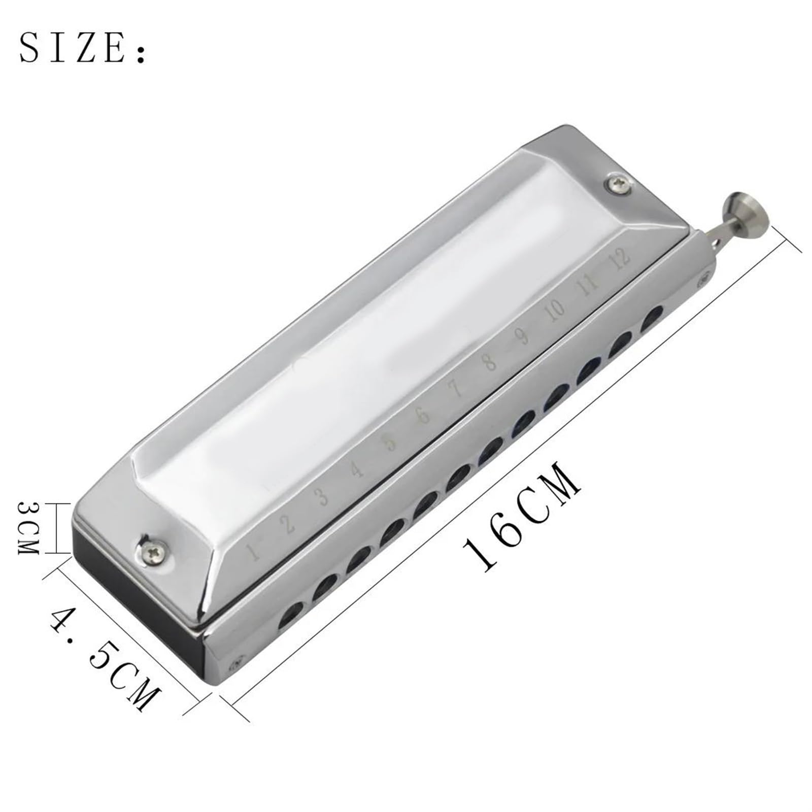 harmonica Harmonica Chromatique À 12 Trous, 48 ​​tons, Clé Épaisse Pure De C Pour Débutant, Harmonica Chromatique À 12 Trous, 48 ​​tons