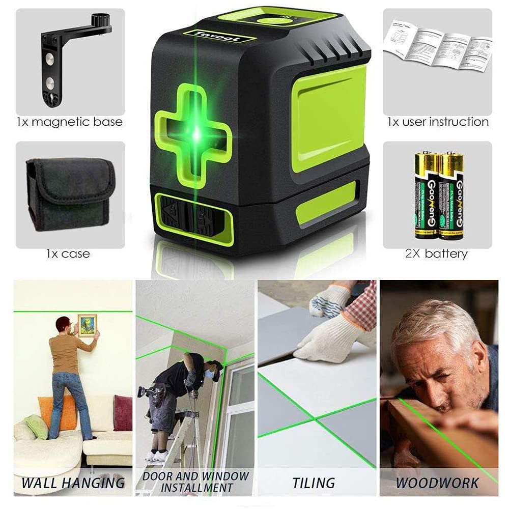 Line Laser Level Tool 100ft Green Self Leveling Laser Line Level with