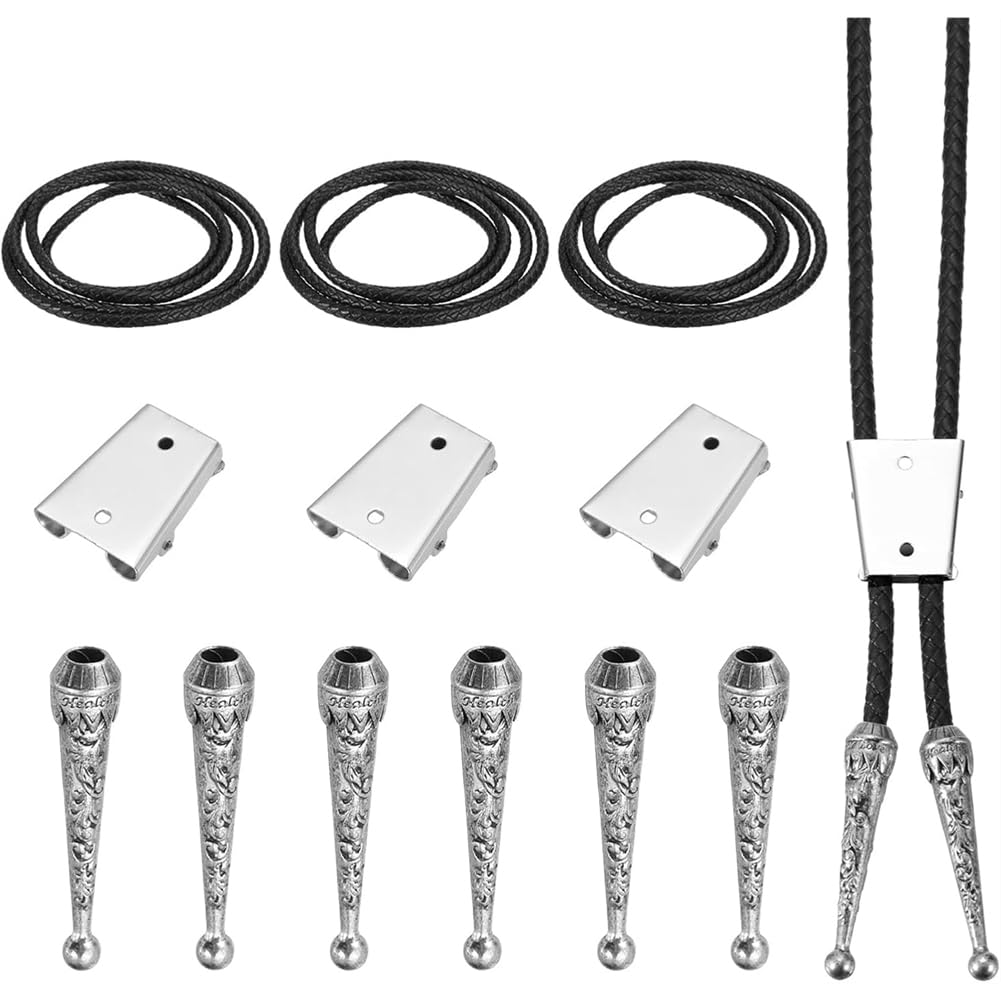 UDSKNV[KSL Bolo Tie Accessories for DIY for Werness Necklace, Bolo Tie Findings Kit, Jewelry Making Set A