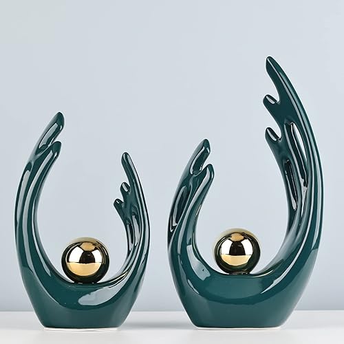 Miniatura 6 de Ceramic Abstract Statues and Sculptures Modern Art Ceramic Statues Cyan Living Room Modern Home Decor Dining Table Coffee Table Shelf Entrance Home