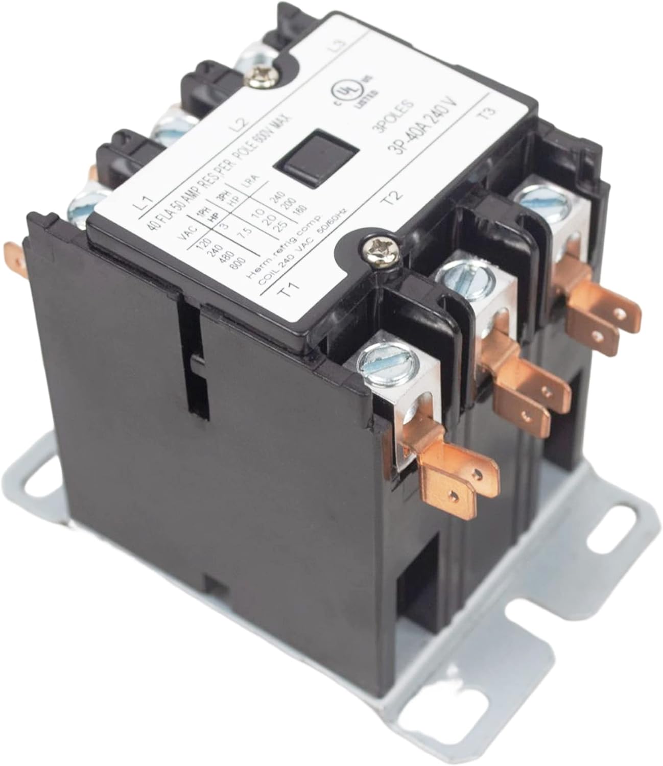 BUYMACHINERYPARTS SA-3P-40A-240V Definite Purpose for Contactor Air Conditioner 3 Pole 40 Amp 208-240V
