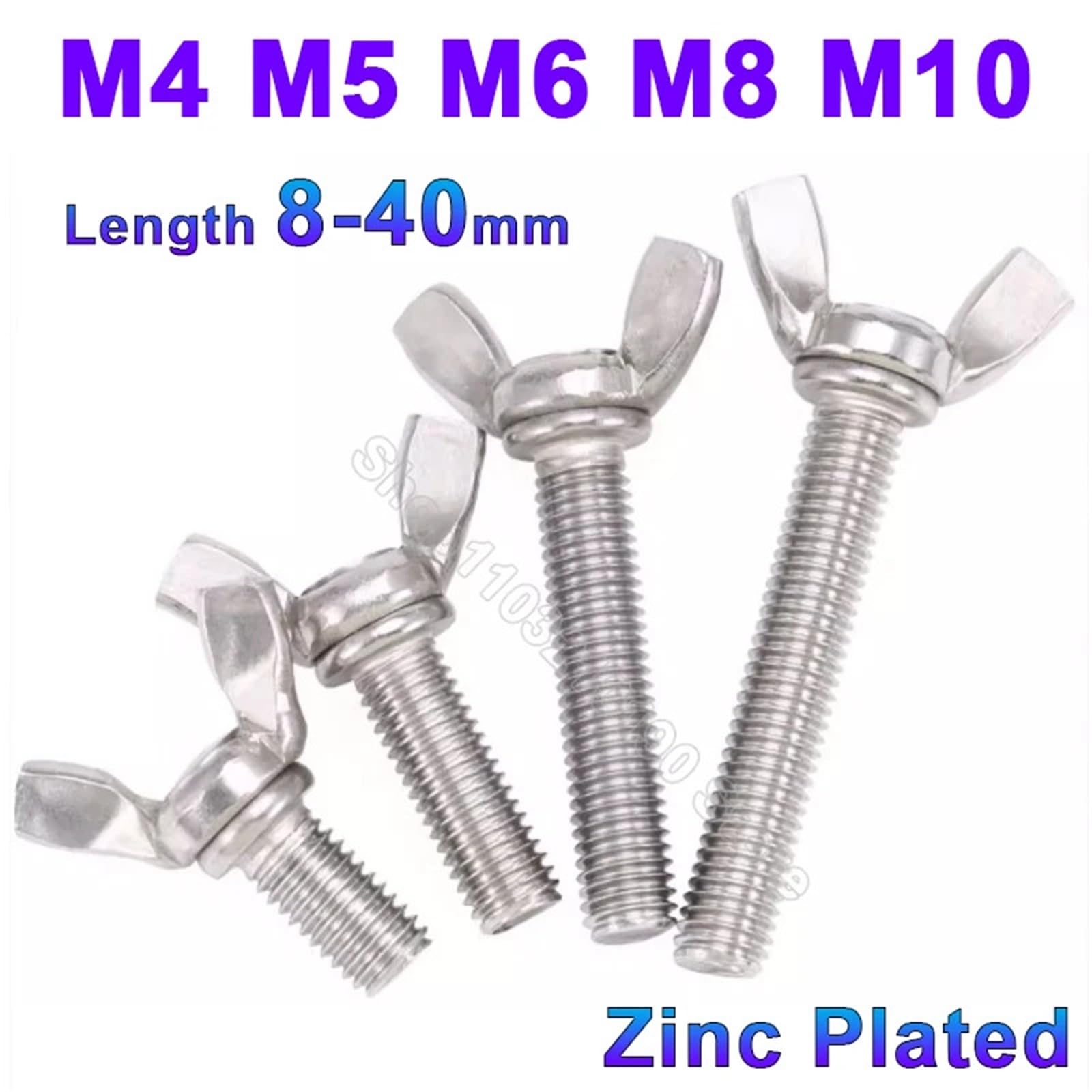 5–20 Stück M4 M5 M6 M8 M10 verzinkte Schmetterlingsschraube Flügelschraube Daumenflügelschraube Klaue Handfestschrauben(20Pcs,M6x30)